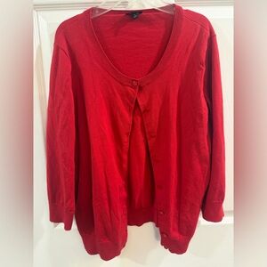 Talbots Red Button-Front Women's Sweater Cardigan